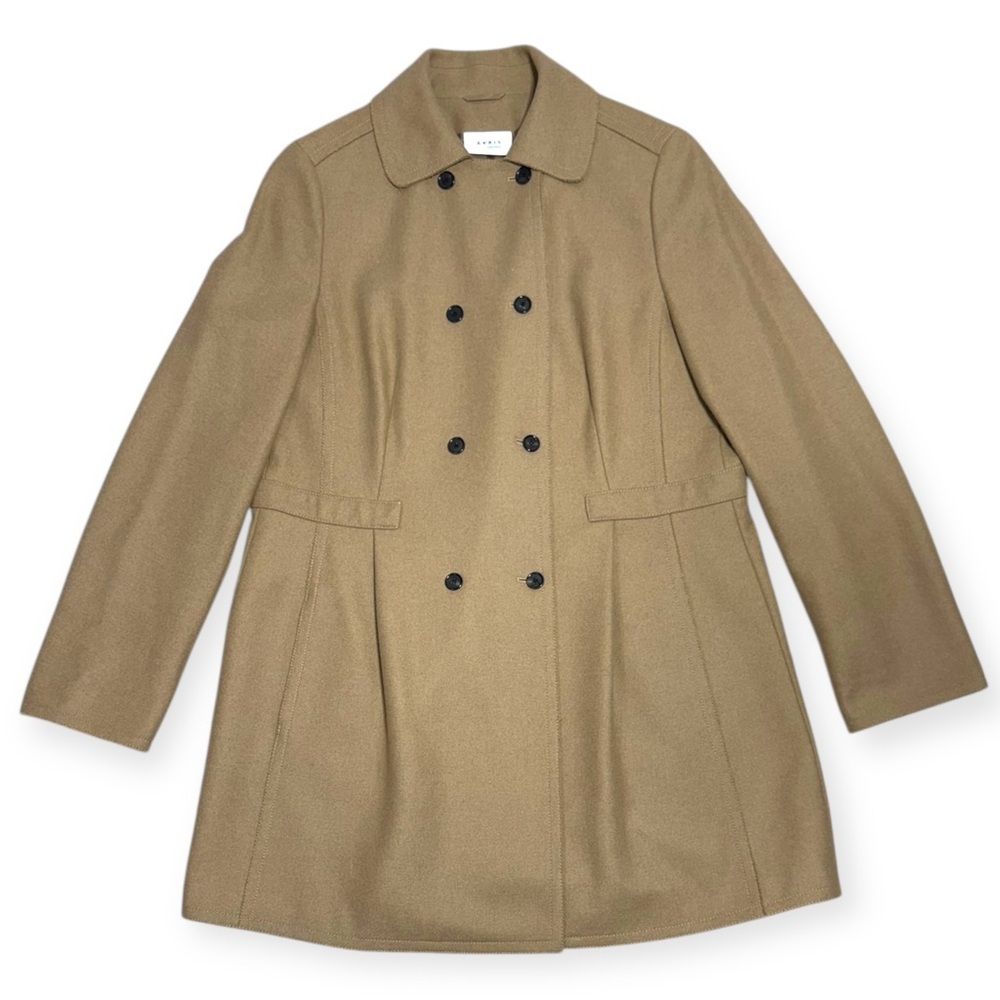 Akris punto wool angora camel tan double breasted peacoat US 12 FR 45 D 42 CBK - Picture 7 of 16